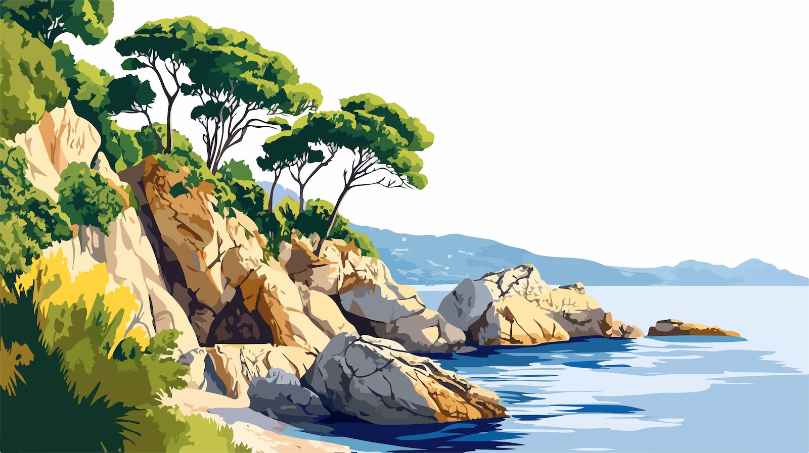 Papier Peint Tropical - Paysage Coloré