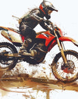Papier Peint Moto - Cross dans le Désert Rouge