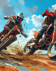 Papier Peint Moto - Duo Cross dans le Désert