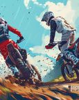 Papier Peint Moto - Duo Cross dans la Boue