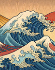 Papier Peint Japonais - Grande Vague Colorée