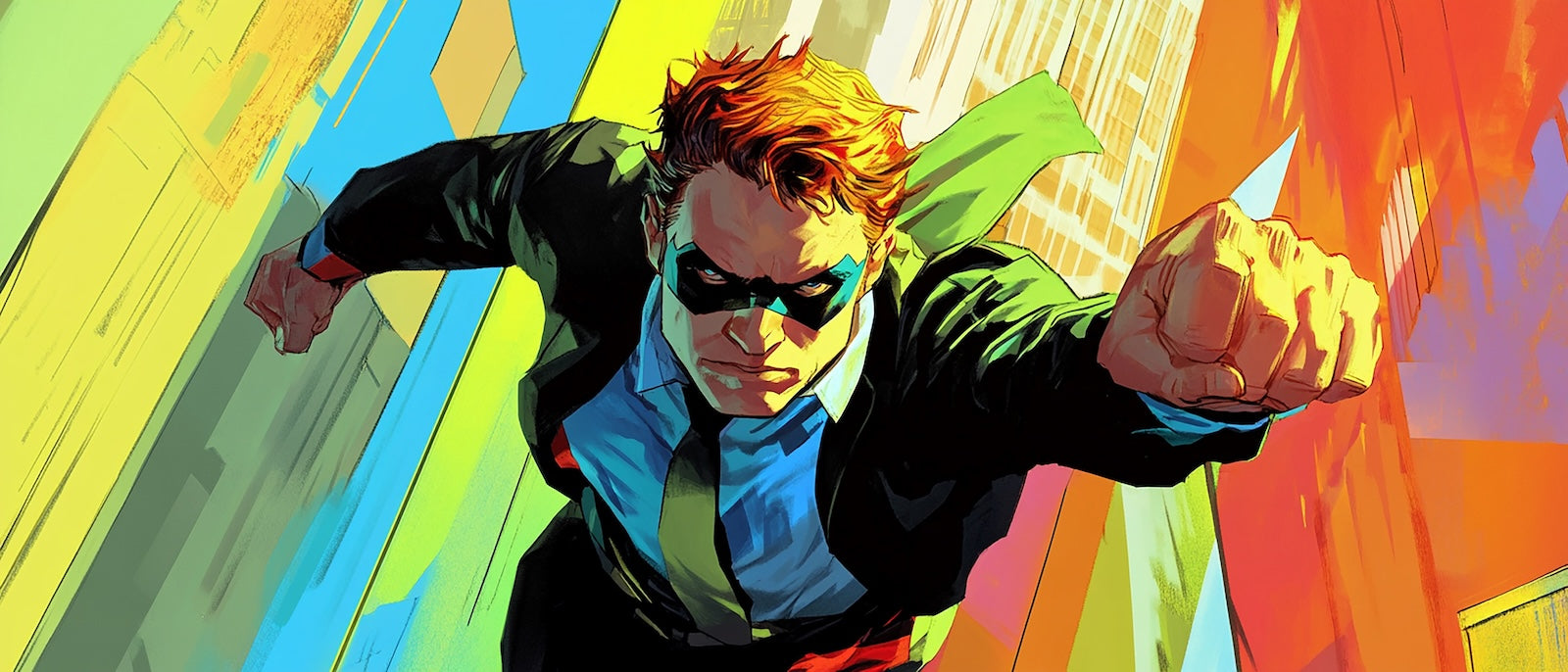 Papier Peint Pop Art - Homme aux Lunettes Colorées