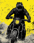 Papier Peint Moto - Cross Noir et Jaune
