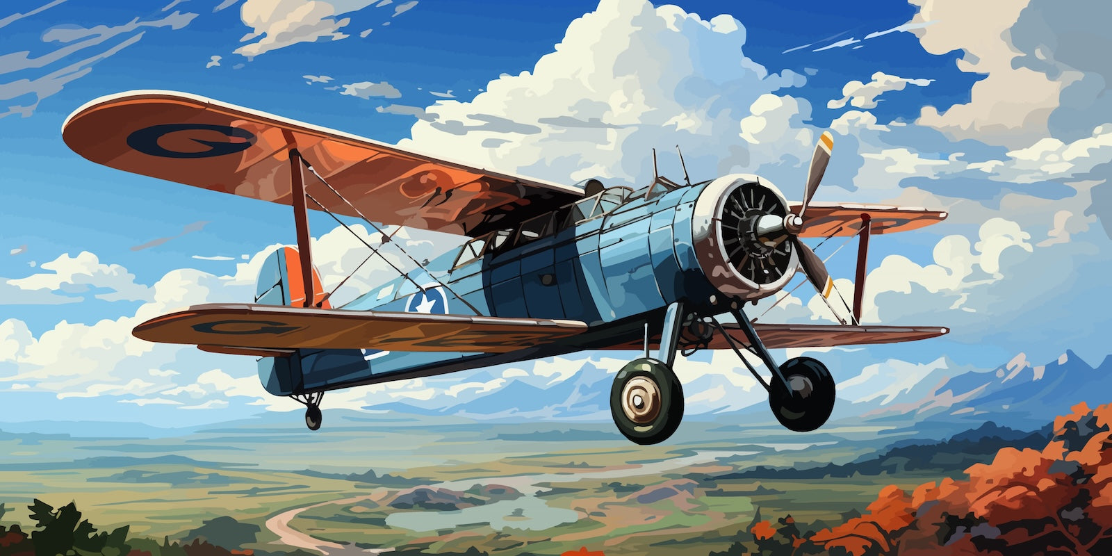 Papier Peint Rétro - Aviation Vintage
