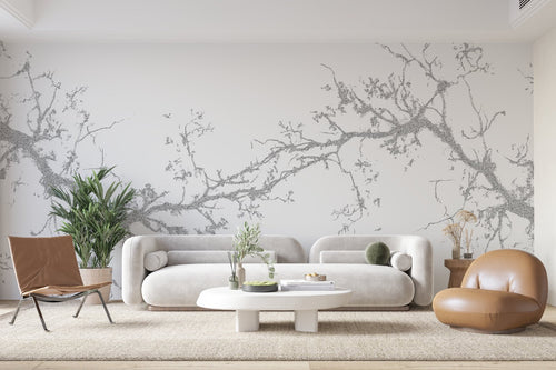 Floral Wallpaper - Minimalist White Branches