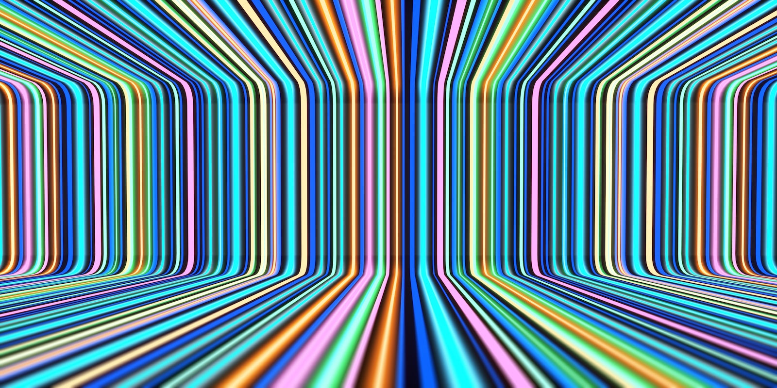 Papier Peint Abstrait - Lignes Ondulantes Multicolores