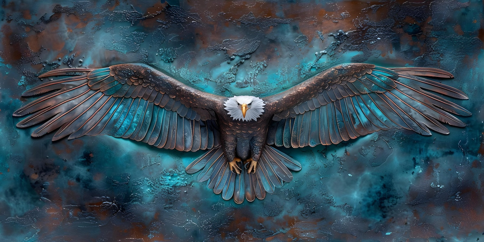 Papier Peint Oiseaux & Rapaces - Aigle Bleu Abstrait