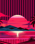 Papier Peint Paysage - Coucher Rouge Vif