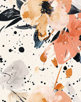 Papier Peint Floral - Éclaboussures Pêche Abstraites
