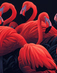Papier Peint Animaux - Flamant Rouge Sombre