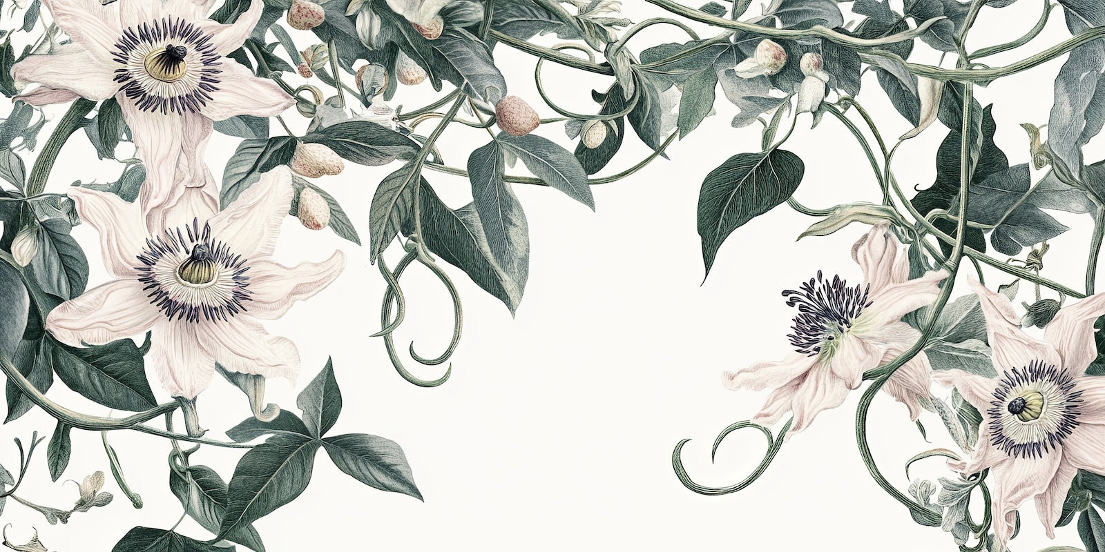 Papier Peint Floral - Motif Blanc Délicat