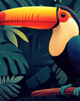 Papier Peint Oiseaux & Rapaces - Toucans dans la Jungle Colorée