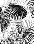 Papier Peint Noir et Blanc - Crâne Artistique