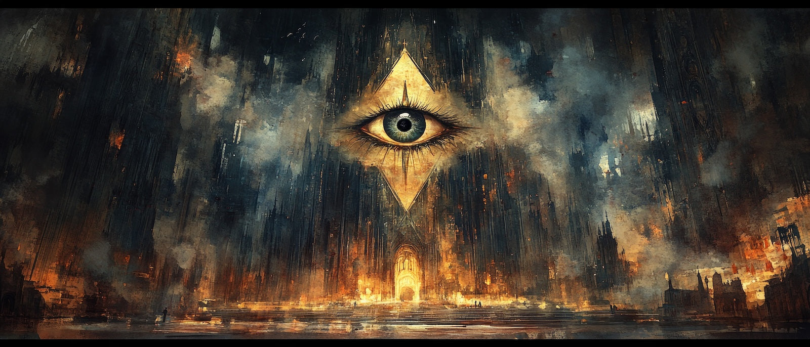 Papier Peint Abstrait - Œil et Triangle Mystique