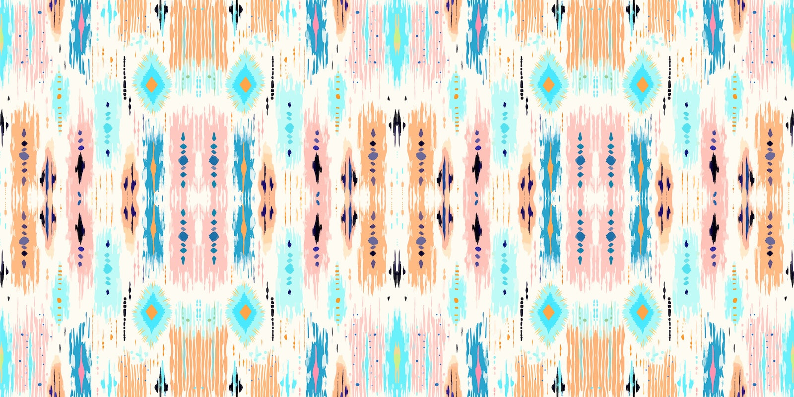 Papier Peint Géométrique - Motif Pastel Turquoise et Rose