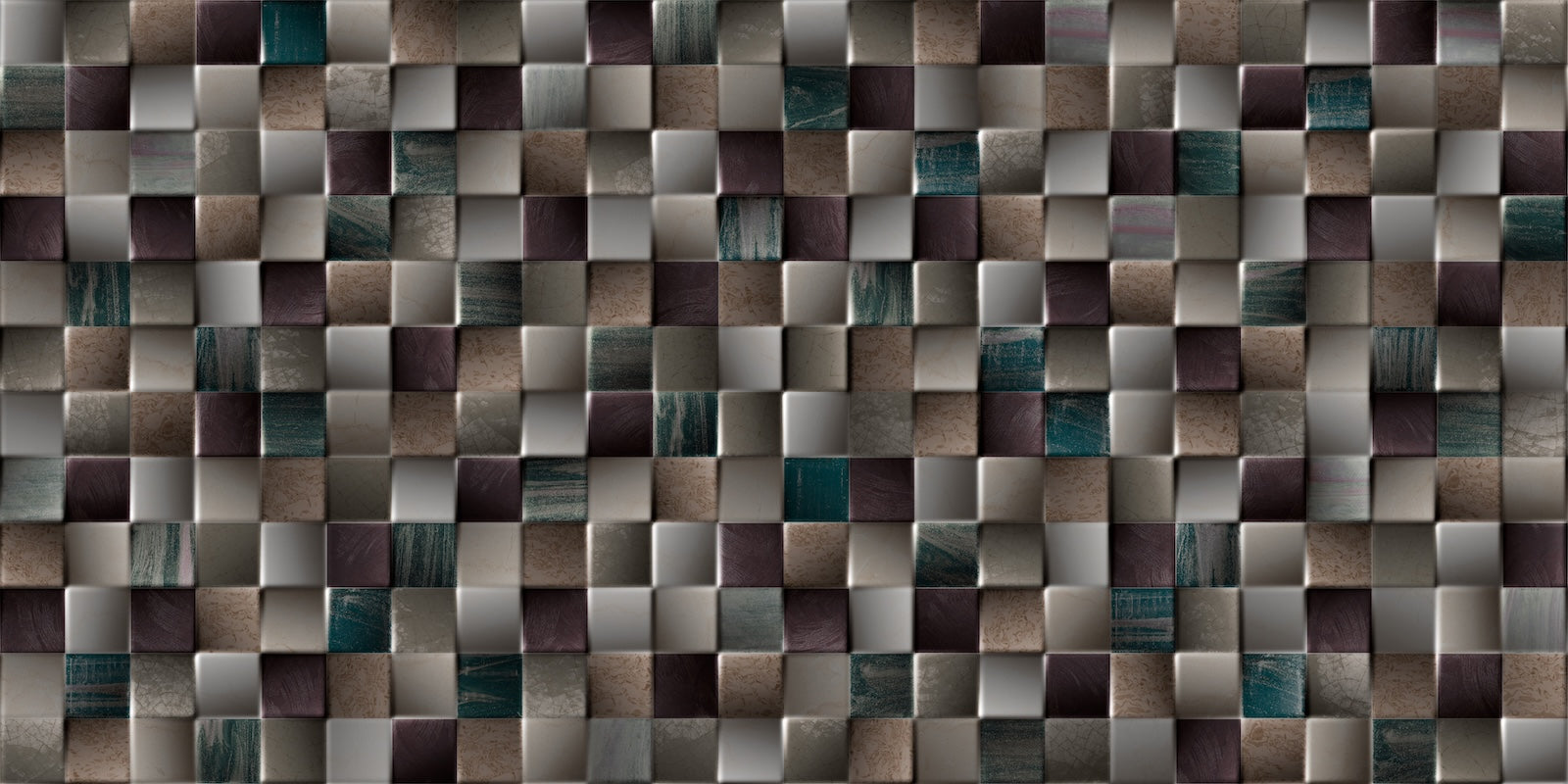 Papier Peint Pierre - Mosaïque de Carreaux 3D
