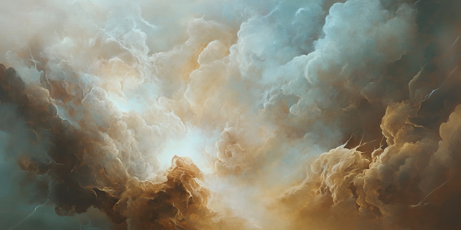 Papier Peint Ciels - Nuages Dorés Dramatiques