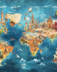 Papier Peint Carte du Monde - Colorée Vive