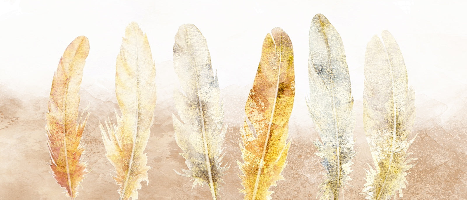 Papier Peint Plumes - Beige et Crème Délicat