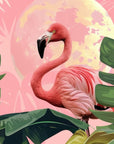 Papier Peint Animaux - Flamants Roses et Feuillage