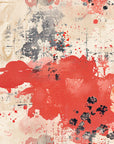 Papier Peint Floral - Rouge Vif Éclatant