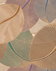 Papier Peint Feuillage - Grandes Feuilles Texturées Dorées