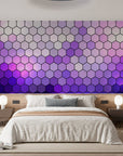 Papier Peint Géométrique - Hexagones Violet Dégradé