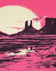 Papier Peint Désert - Silhouette Rose Monument Valley