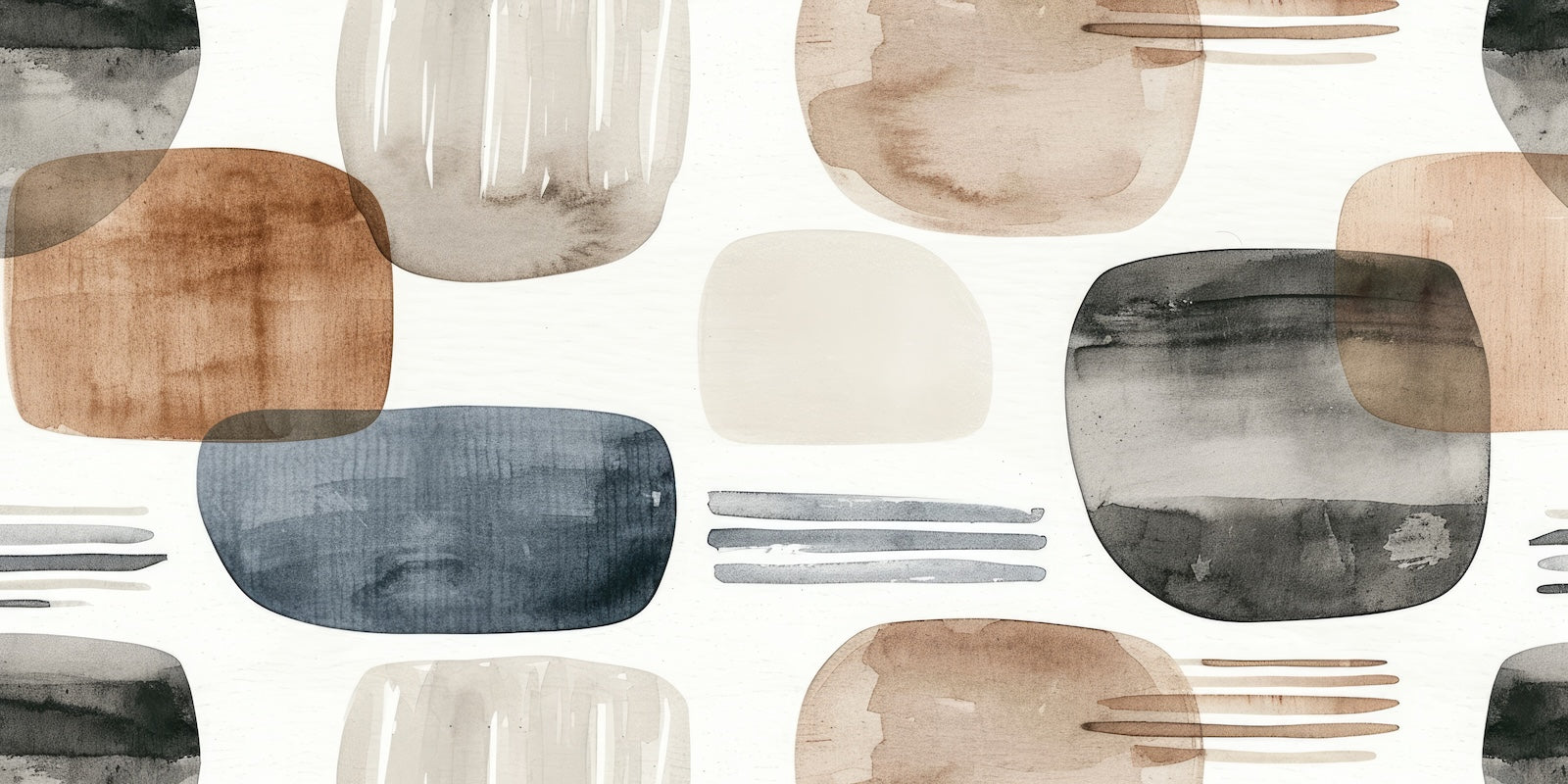 Papier Peint Abstrait - Formes Arrondies Pastel
