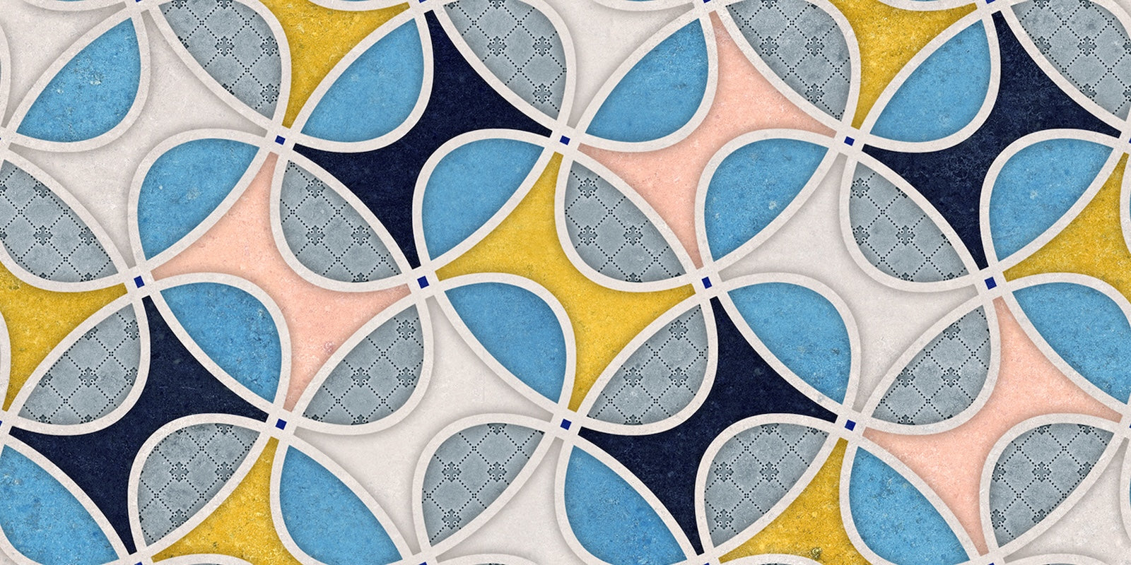 Papier Peint Géométrique - Fleurs de Cercles Colorées