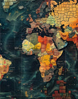 Papier Peint Carte du Monde - Sombre Intense
