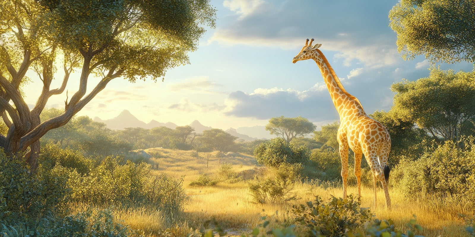 Papier Peint Paysage - Savane Arborée