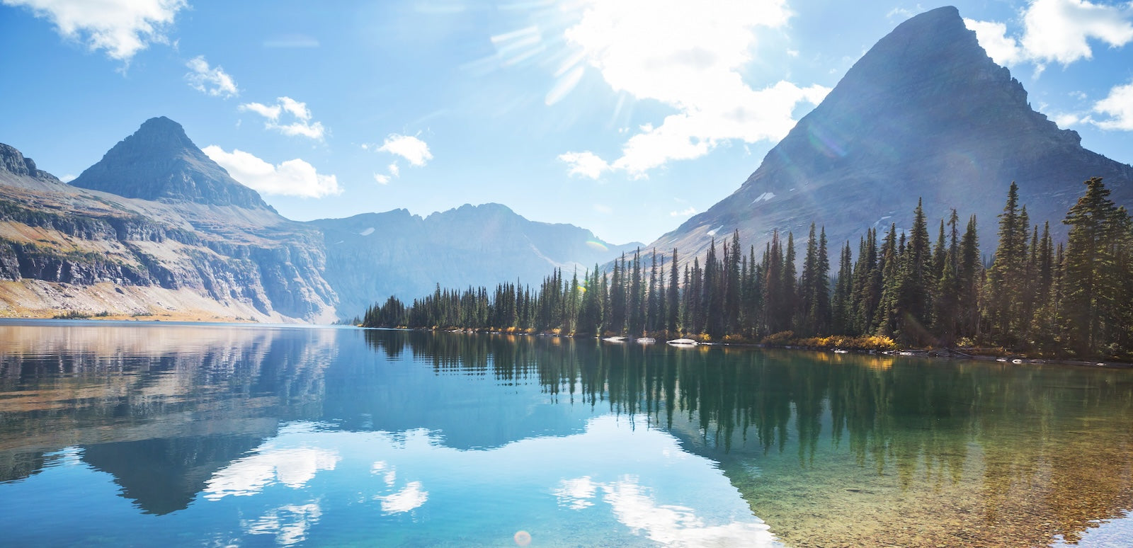 Papier Peint Montagne - Lac et Sommet