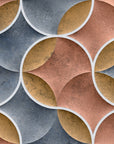 Papier Peint Géométrique - Cercles Terracotta et Bleu Nuit
