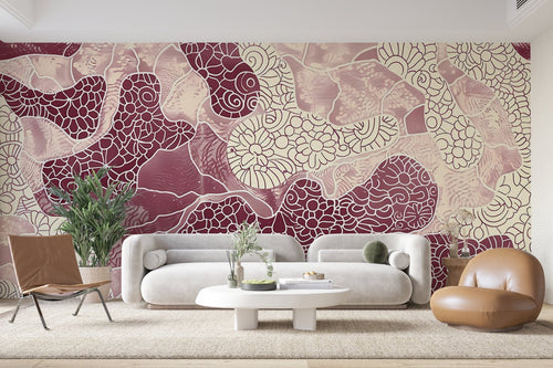 Papier Peint Texturé - Marbre Rose Abstrait