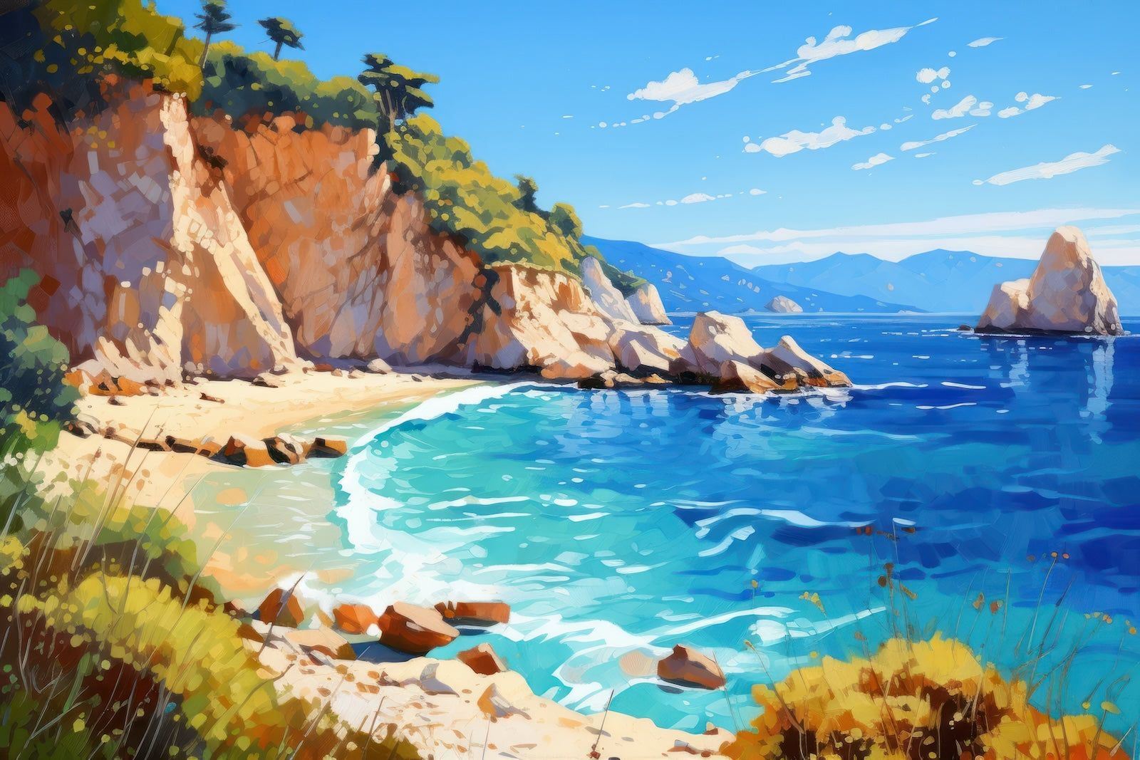 Papier Peint Plages - Tropical Bleu