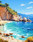 Papier Peint Plages - Tropical Bleu