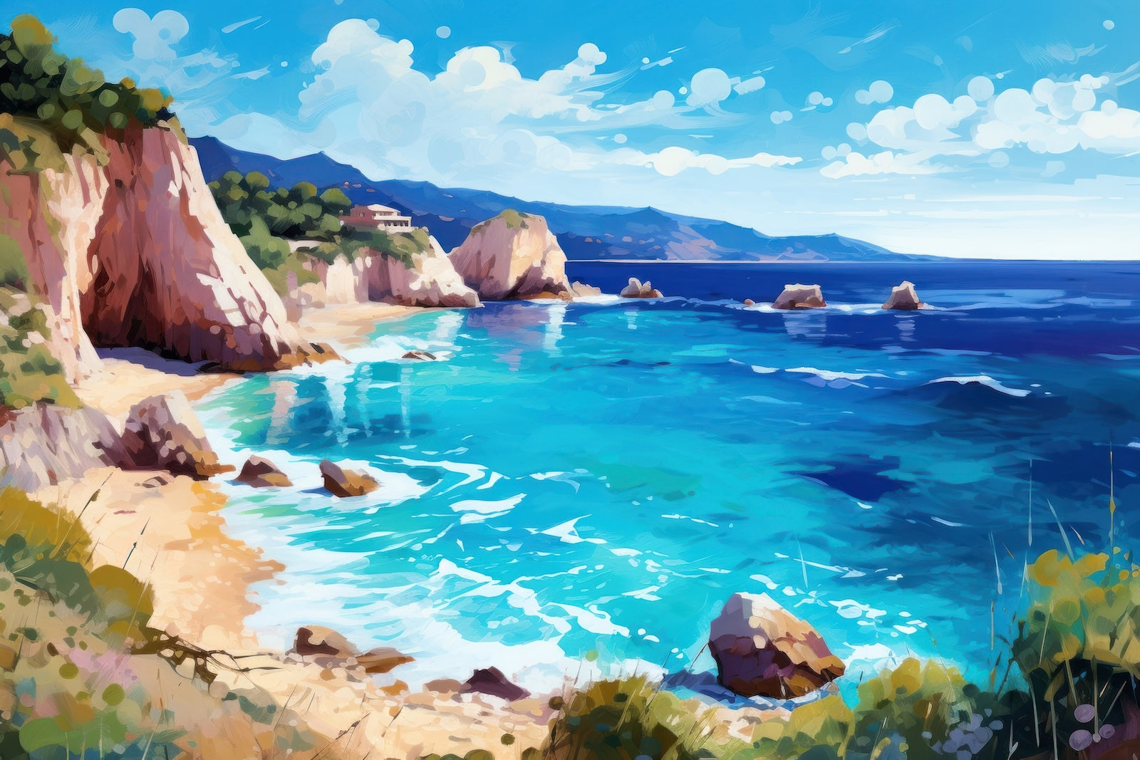 Papier Peint Plages - Turquoise Clair