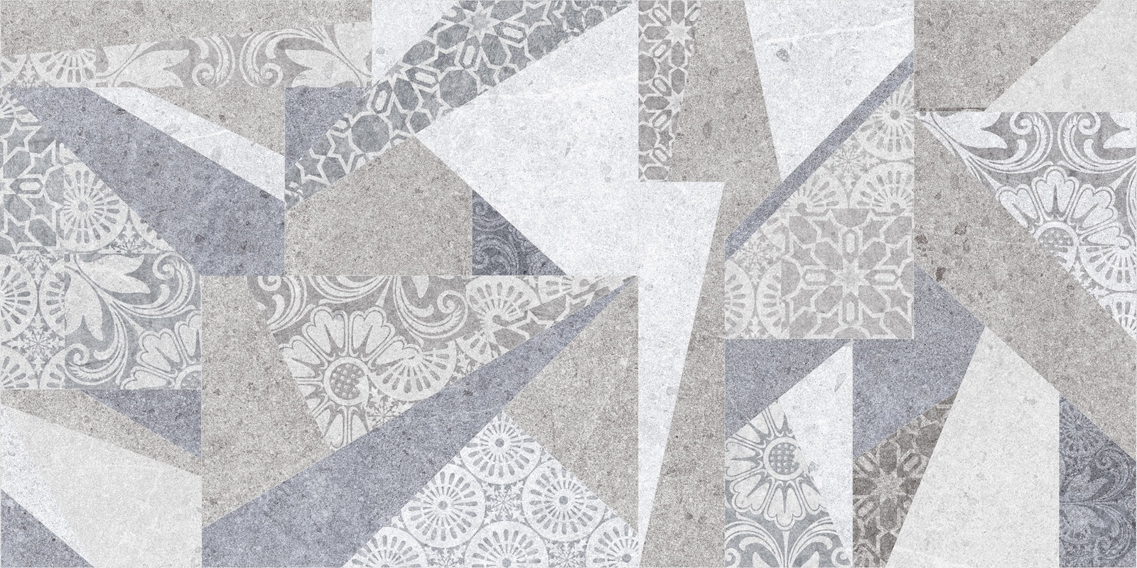 Papier Peint Géométrique - Triangles Gris Abstraits