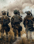 Papier Peint Illustration - Soldats en Silhouette Kaki