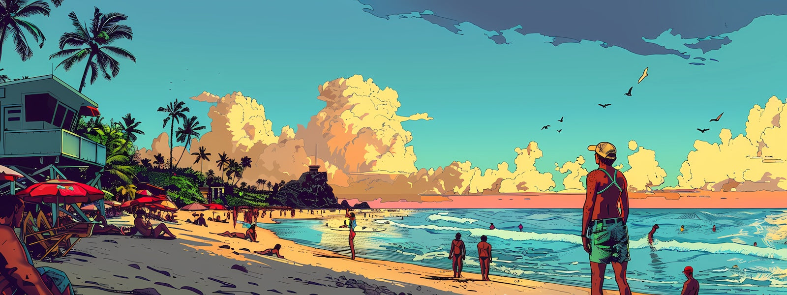 Papier Peint Miami - Rétro Vintage