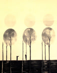 Papier Peint Tropical - Silhouettes de Palmiers Beige