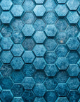 Papier Peint Géométrique - Hexagones Bleus