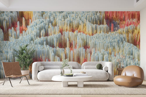 Abstract behang - Veelkleurige lijnen