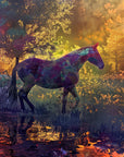 Papier Peint Animaux - Cheval Peint Automnal