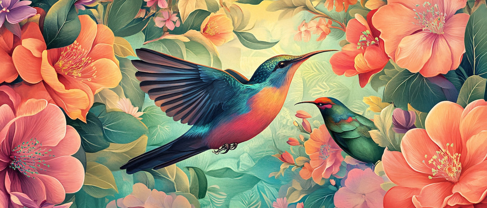 Papier Peint Tropical - Coloré Vif