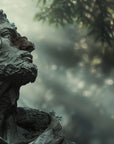 Papier Peint Illustration - Statue Ancienne en Forêt