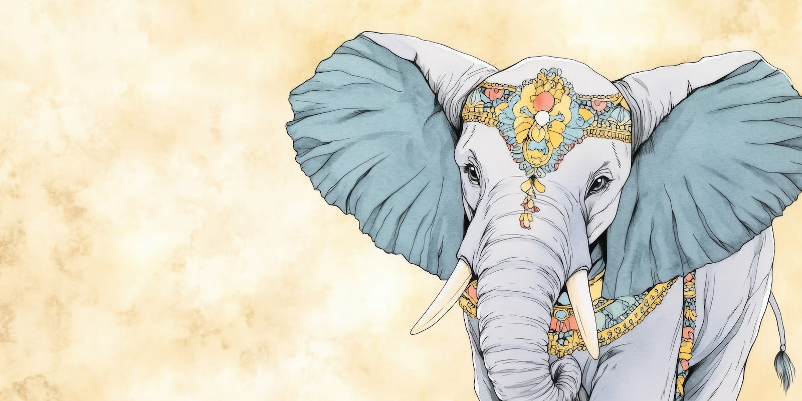 Papier Peint Animaux - Éléphant Coloré