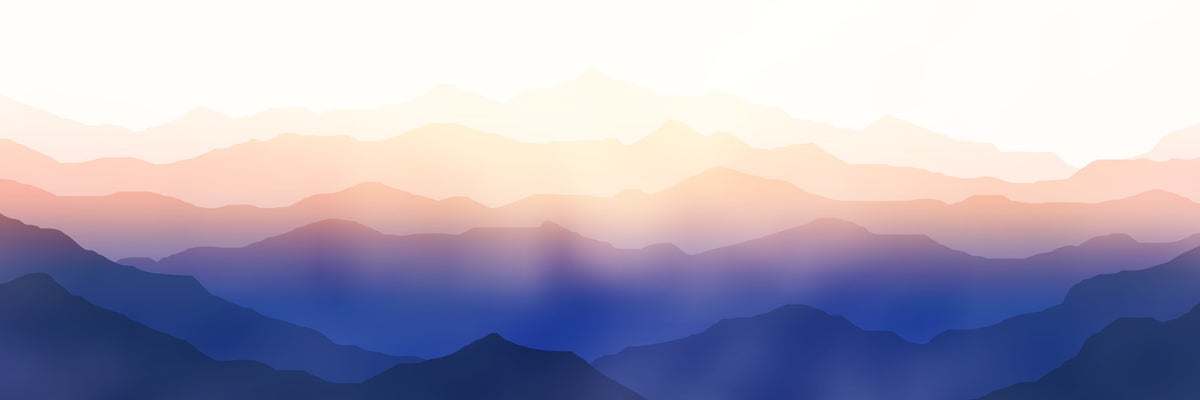Mountain wallpaper - Coral and deep blue gradient