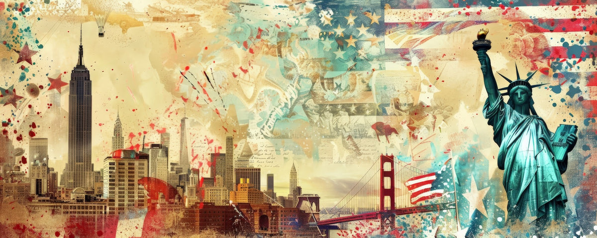 Papier Peint Illustration - Collage New York Coloré